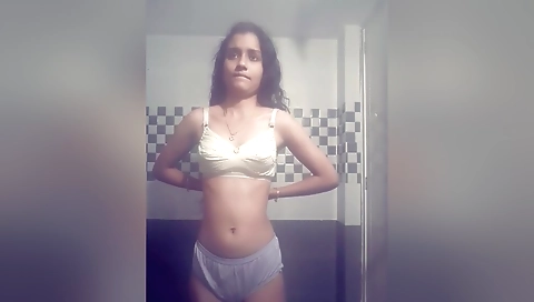 Today Exclusive- Cute Desi Girl Strip Her Cloths And Shows Her Boobs 1