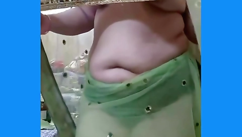 Indian Bhabi Teasing Her Husband In Net Saree