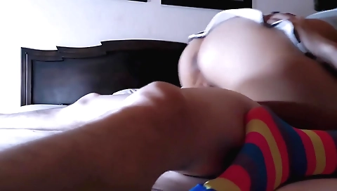 Cute School Friend Riding Her Tight Pussy Until She Cums On Her Teacher