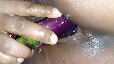 Fat Indian Bhabi Having Sex With Eggplant
