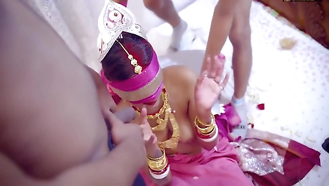 Gangbang Suhagarat 2 - Desi Indian Teen 18+ Wife Very 1st Suhagarat ( Full Movie )