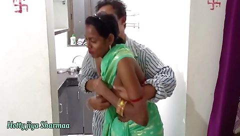 Stepsister Pussy Hard Fucked By Her Stepbrother She Is Wearing A Saree. In Kitchen
