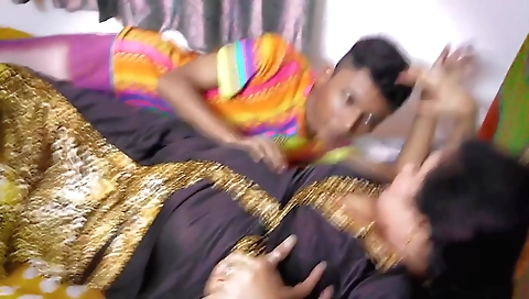 A Desi Bhabi Fucked With Her Husband And Freinds Ke Sath, Hardcore Threesome Sex