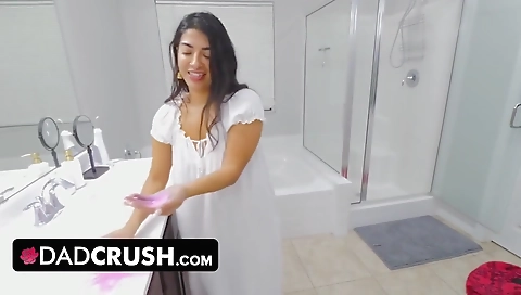 Stepdaughter Feels Weird About Her New Stepdad Feeling Up Her Tits And Ass - Jasmine Sherni