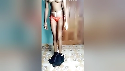 18 Years In Bangladeshi Hot Sexy Slim Girl Stiping For You