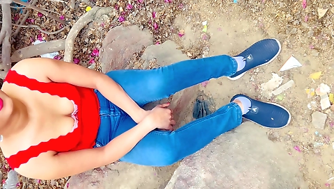 Desi Indian College Girl Outdoor Sex Jungle Public Forest Pussy Fucked Very Risky Blowjob With Clear Hindi Audio Voice